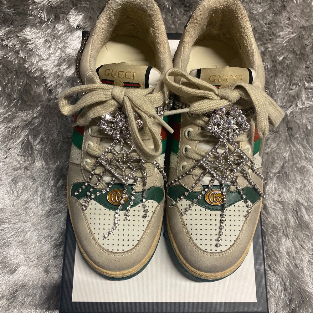 Gucci Women Screener Crystal Sneakers Women 37/U.S. 7
